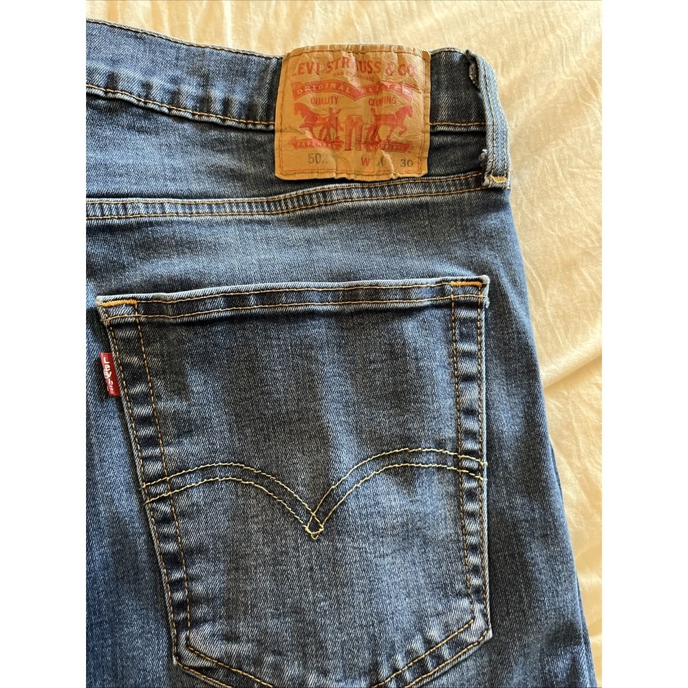 Levis 502 Regular Mens Jeans 32x30 Medium/dark Wash Blue Denim